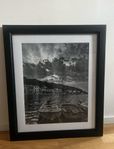 Canvas photo with frame, black and white, 68x58cm