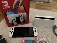 Nintendo switch oled med 6 spel