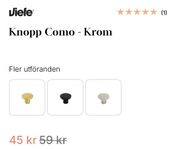 Nya knoppar säljes billigt Como 26mm Krom