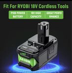 18v 6ah batteri för ryobi one + NYTT 