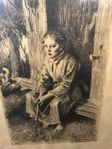 Anders Zorn,  efter,  litografiskt tryck 