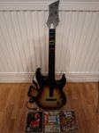 PS3 GUITAR HERO GITARR + DONGEL + SPEL  ALt I SUPERBRA SKICK