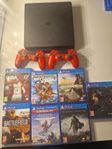 PlayStation 4 slim. 500GB. Nyservad konsol.