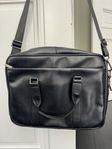 Kenneth Cole Reaction Black Leather Laptop Briefcase