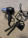 Hair blowdryer and mini hair straightener 