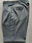 Olive Green Super 100's Wool (Ull) Pleated Trousers