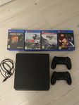 Playstation Ps4 Slim, 2 kontroller & 12 spel