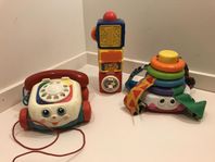 Fisher Price Leksaker:plocklåda, xylofon, telefon, docka mm