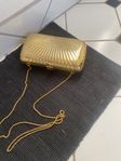 guld/metall lyxig clutch