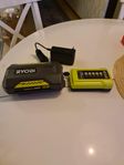 36v ryobi batteri + laddare