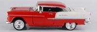 Ny Chevrolet Bel Air 1955 Röd/Vit 1:24 skala