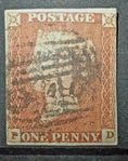 Frimärke 1841 Red Penny/Penny Red Storbritannien