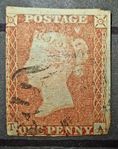 1841 One Penny Red från Storbritannien