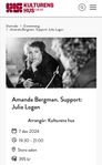 2 biljetter till Amanda Bergman, Luleå 7/12