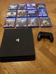 Playstation 4 PRO 1TB + 12 spel + 1 HK