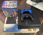 PS4 + 2 kontroller + 14 spel