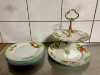 Christineholm Porcelaine 2-våningsfat X 2 samt assietter