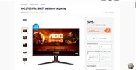 AOC 165 hz 27" IPS i NYSKICK