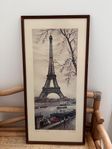 Vintage tavla Paris Eiffel tornet inredning dekor prydnad 