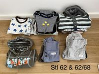 Klädpaket kille/unisex stl 62, 62/68 & 68 (62 plagg)