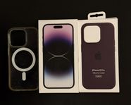 iPhone 14 Pro 256GB Deep Purple with accessories