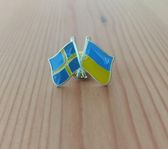 Sverige Ukraina pin flagga