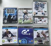 7 stycken Playstation 3 spel - Gran Turismo 6 mfl