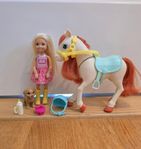 Barbie Chelsea med ponny och hundvalp