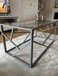 Soffbord med glasskiva grå/silver 120x60x40