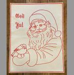 Vacker handbroderad julbonad - God Jul