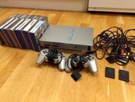 Playstation 2 + 17 st. spel