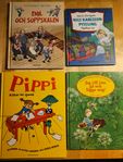 4 Astrid Lindgren sagoböcker Pippi, Emil, mm