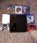 Playstation 4,  med extra minne 864,4 GB. 