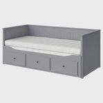 Hemnes grå dagbädd 3 lådor/2 madrasser ikea