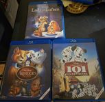 Disney klassiker BluRay-LadyLufsen,Aristocats,101 Dalmatiner