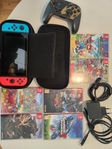 Nintendo Switch med 6 spel