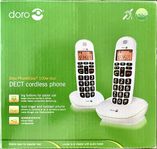 Ett par trådlösa DECT-telefoner, DORO PhoneEasy 100w DUO