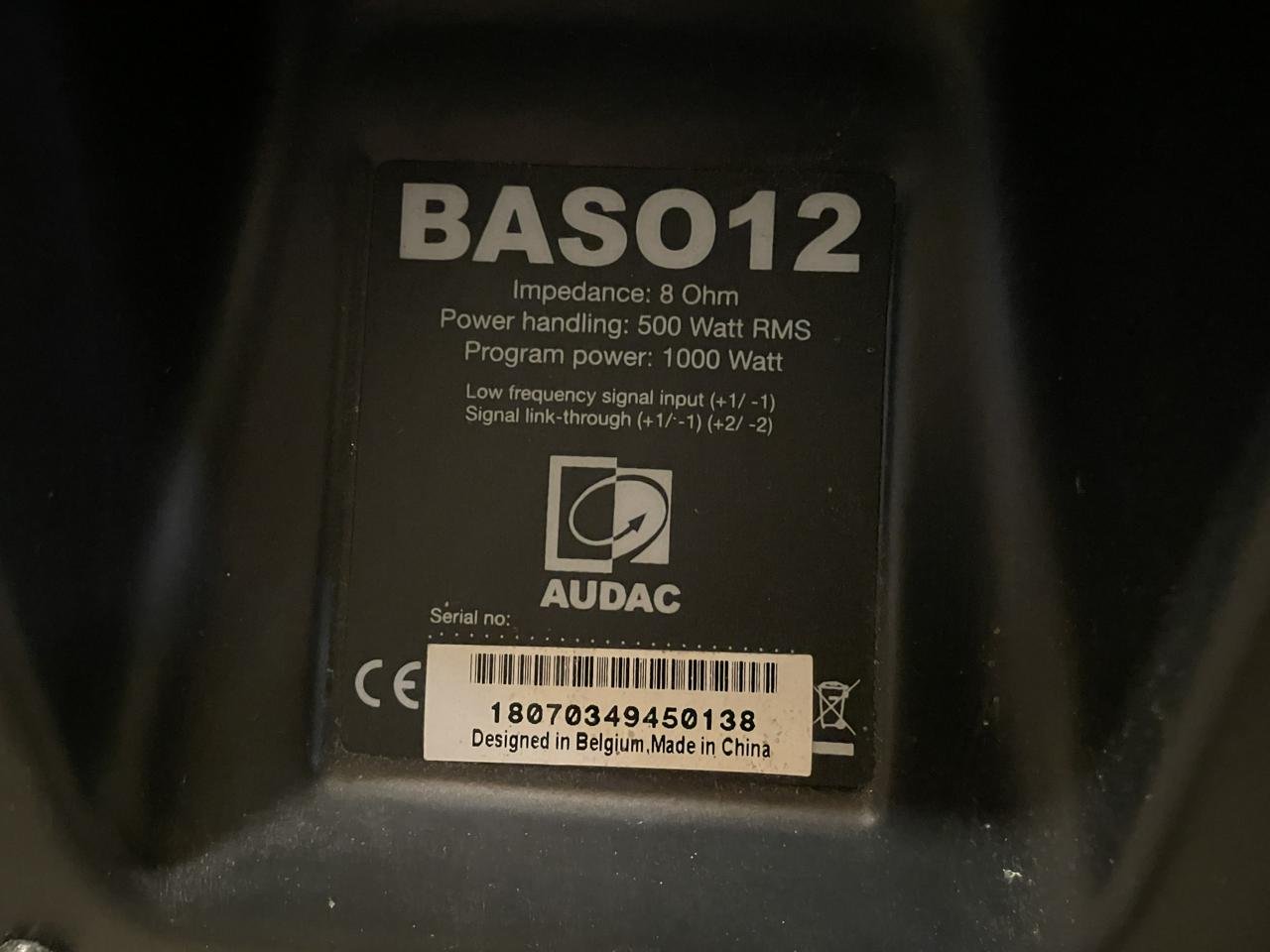 Audac Baso 12 subwoofer 