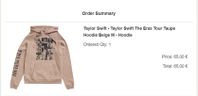 Taylor Swift The Eras Tour Taupe Hoodie Beige