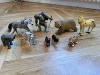 Schleich djur 3 + 6 andra