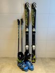 Alpinpaket 130 cm skidor + pjäxor storlek 36 + stavar