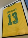 (Äkta) signerad Dani Alves (Brasilien) matchtröja med COA