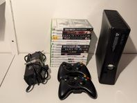 Xbox 360 slim med massor spel