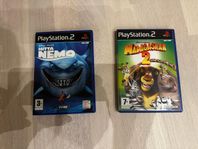 2 st PS2 spel: Madagaskar 2 & Hitta Nemo