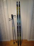 Fischer längdskidor + stavar junior 170 cm