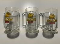 3 st Ölglas Falcon Beer Retro 