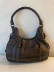 Burberry Smoked Check PVC and Leather Small Brooklyn Hobo