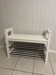 Hemnes bänk med skoförvaring, vit, 85x32x65 cm