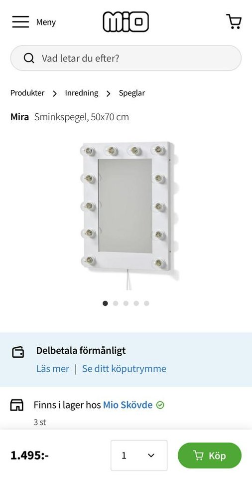 Sminkspegel ”Mira”