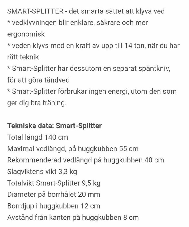 Smart Splitter - att klyva ved